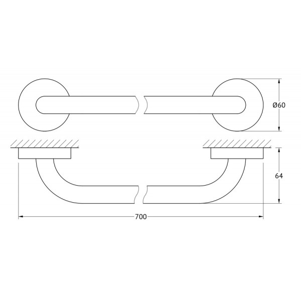 Держатель полотенца 70 см Ellux ELEGANCE ELE 024 sun-id-561270 - Вид №1