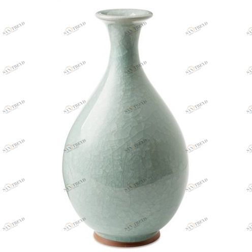 Ваза фарфоровая кракелюр 38 см BUREAU ДИЗАЙНЕРСКИЕ 262991 Зеленый 