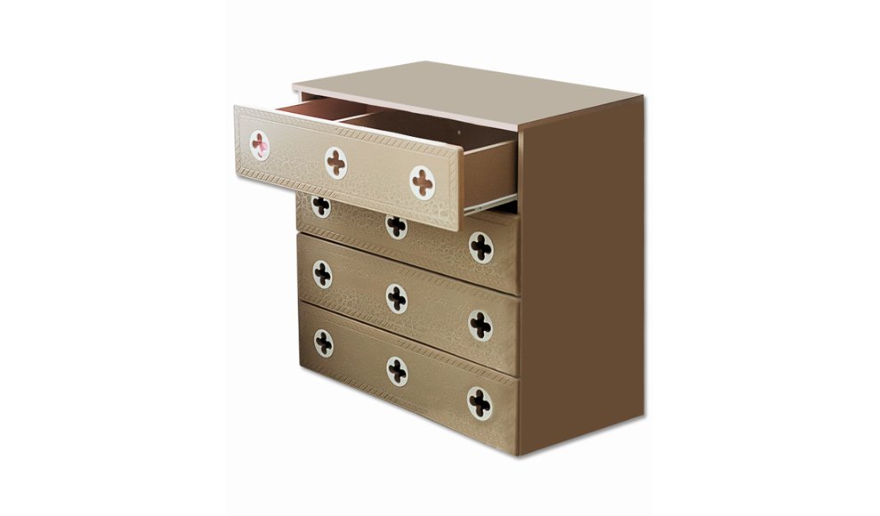 Комод детский с 4 ящиками и декором "Венеция" МАНДАРИН ВЕНЕЦИЯ 178667 Красный Santreyd - Вид №1