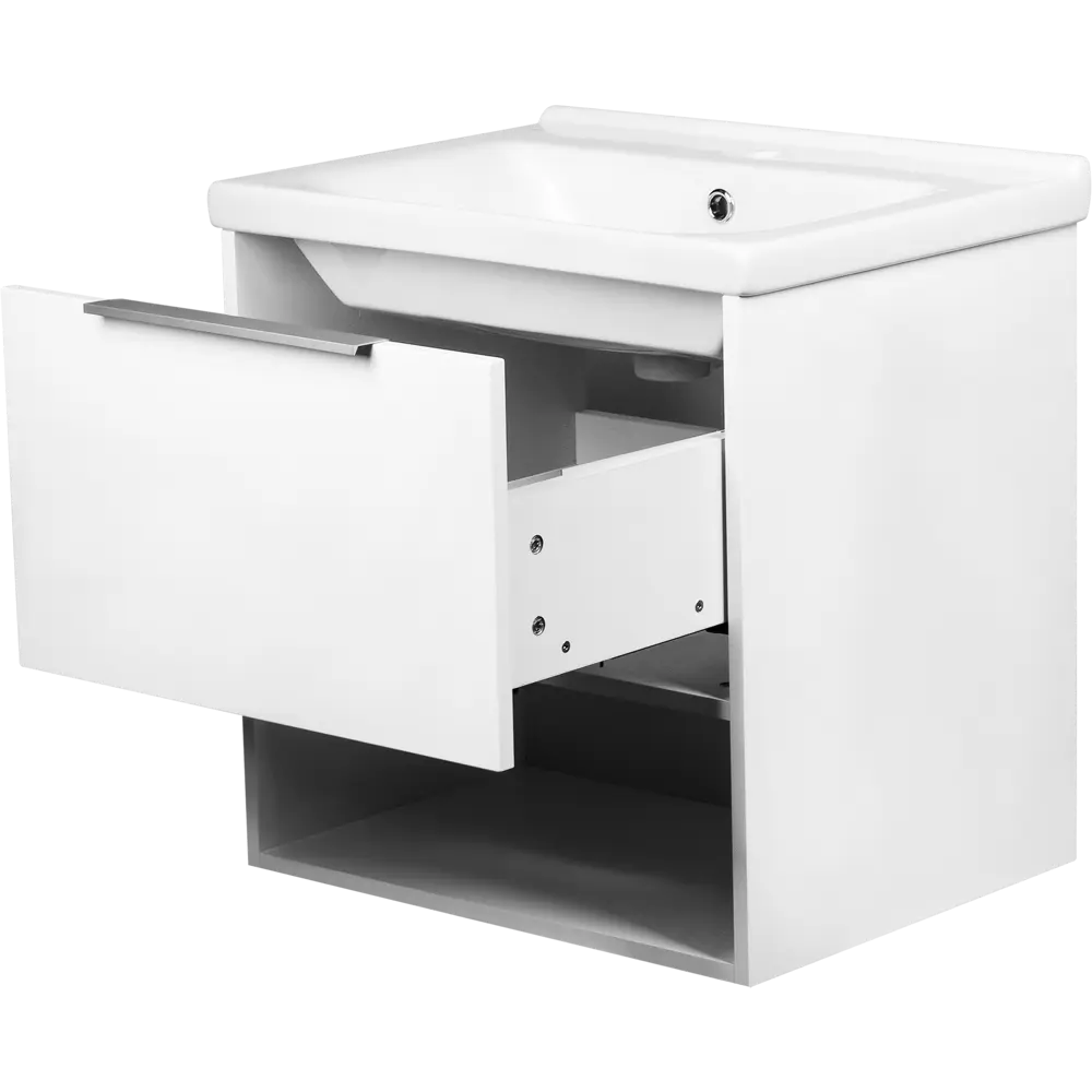 Тумба под раковину подвесная «Дана» 60 см цвет белый глянец SANFLOR STLM-2026447 - Вид №2