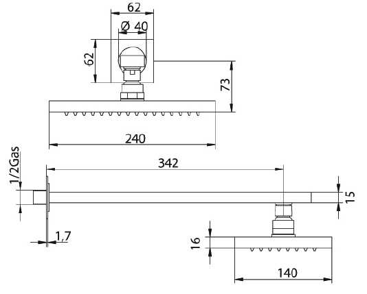 6470110000 Верхний душ Bandini Dive Santreyd  - Вид №1