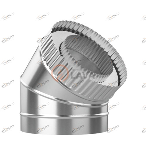Сэндвич-отвод LAVA 130/200, угол 45*, нерж. 439 (0,5)/439 (0,5) 3207
