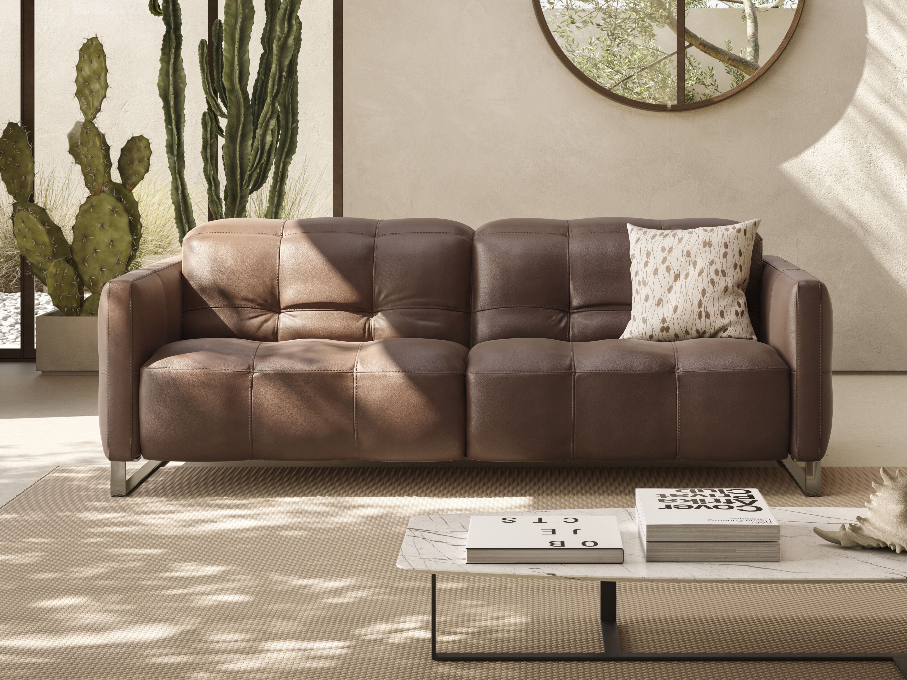 Кожаный диван с электроприводом на 2 места Natuzzi Italia Philo ARCH-00047436 - Вид №7