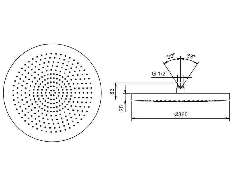 Насадка для душа с дождевой насадкой Fantini Rubinetti 8084+8028 ARCH-00097087 - Вид №2