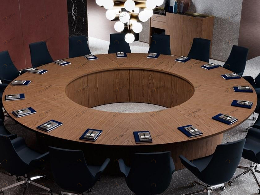 PROF Круглый деревянный стол для переговоров Bespoke conference tables sun-id-1443579