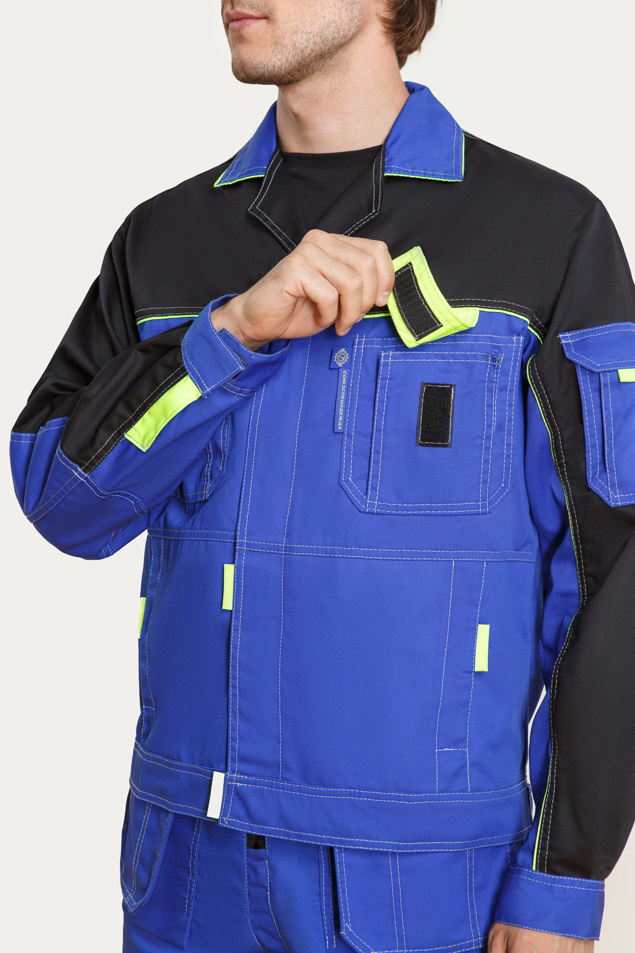 5039605 Костюм "Профессионал-2" василек-черный-лимон  Летняя спецодежда  размер 52-54/158-164  - Вид №12