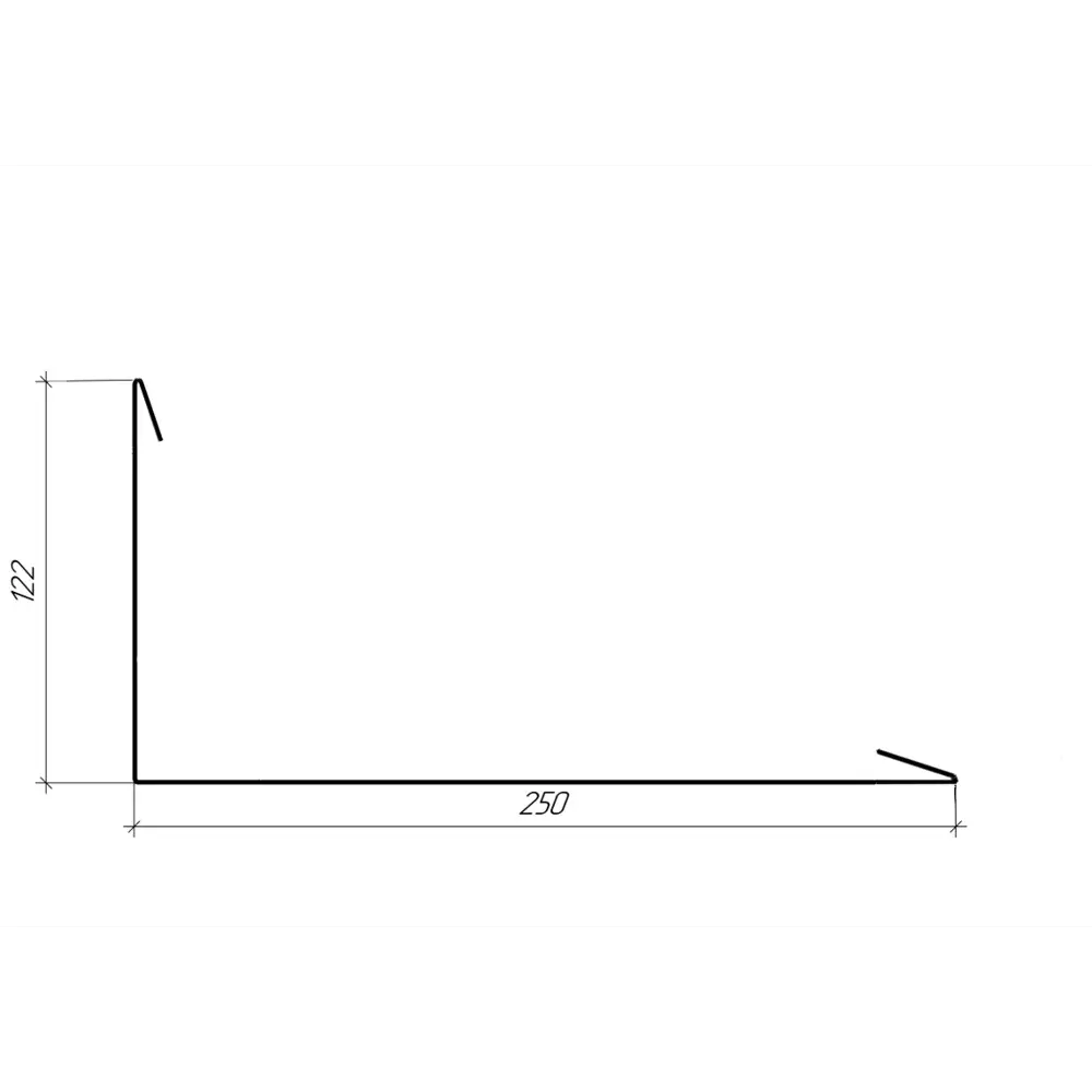 Планка примыкания нижняя 122x250x2000 мм 0.4 мм RAL 8017 коричневый ВЕГА STLM-2154707 - Вид №1