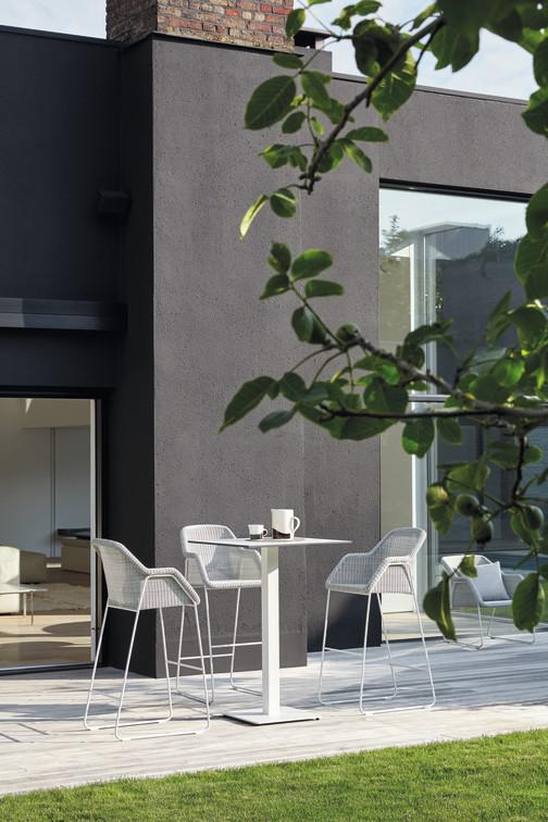 MNST1091 Барный стул белый шнур 2мм с оттенком белого Manutti Mood - Вид №1