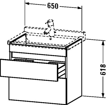 DS648702121 DuraStyle Тумбочка подвесная Орех темный декор Duravit - Вид №1