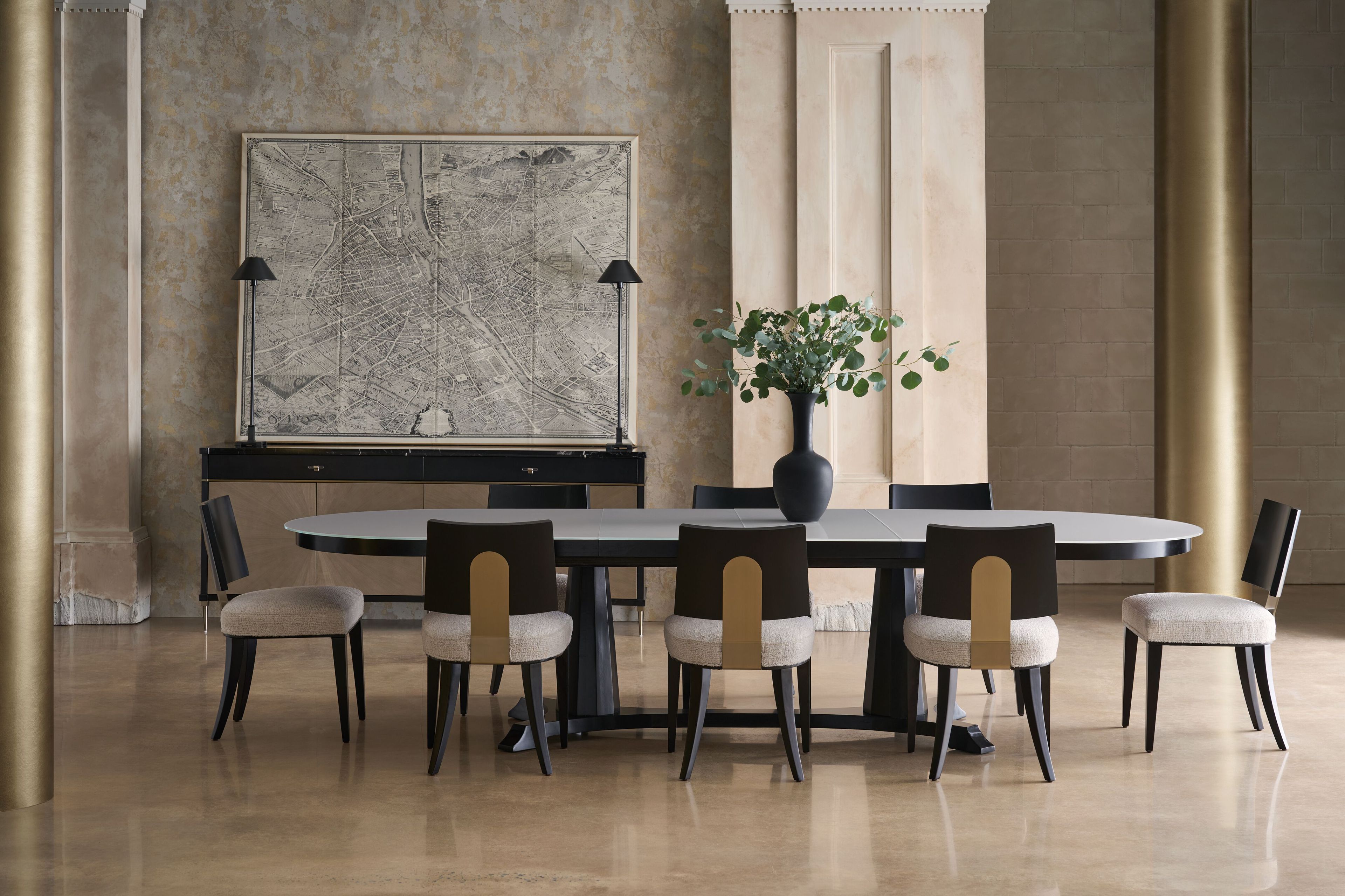 Выдвижной овальный стол из закаленного стекла Caracole BORDEAUX ARCH-00119702 - Вид №1