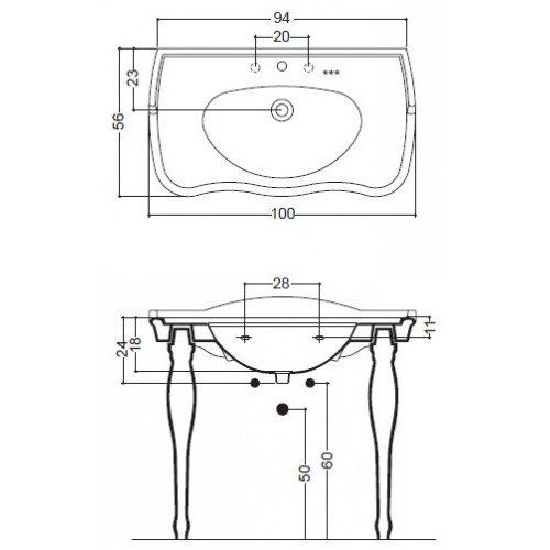 42649 Подвесная раковина настенная овальная   белая Santreyd  - Вид №3