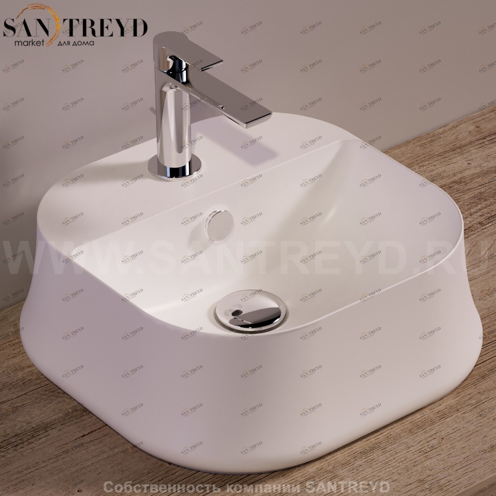 SH07BIANCOMATT Накладная раковина на столешницу  квадратная Simas Sharp