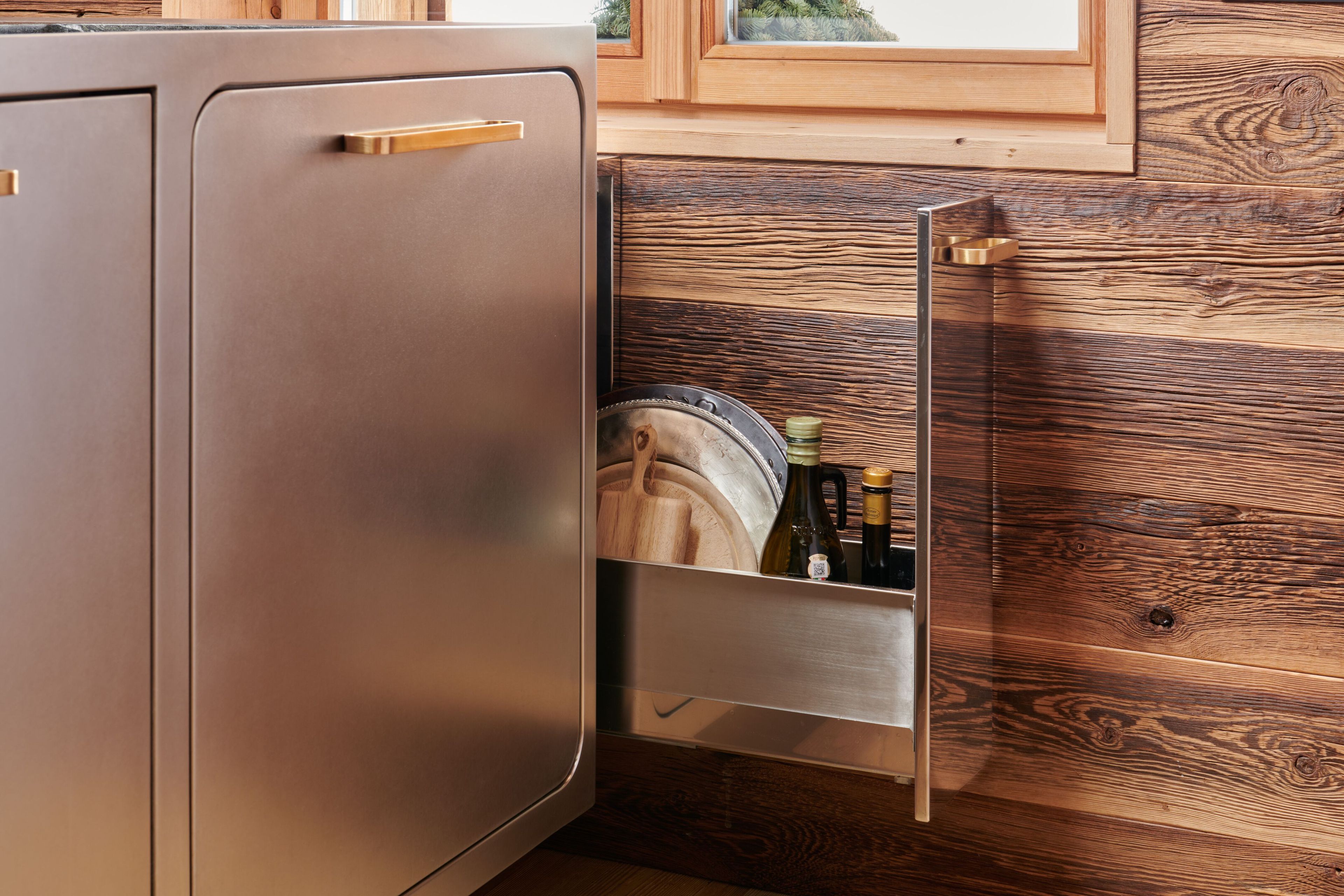 Кухня из нержавеющей стали с полуостровом на заказ ABIMIS ARCH-00070563 - Вид №8