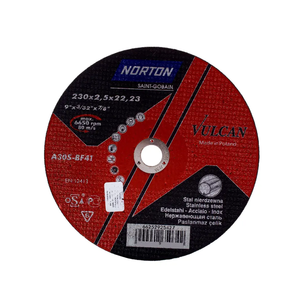 Круг отрезной по нержавейке Norton, тип 41, 230x2.5x22.2 мм 13884562 STLM-2008782 