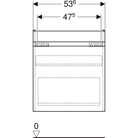 501.904.00.1 Шкафчик для раковины Geberit Renova Plan, с одним выдвижным ящиком и одним внутренним выдвижным ящиком Geberit  - Вид №46