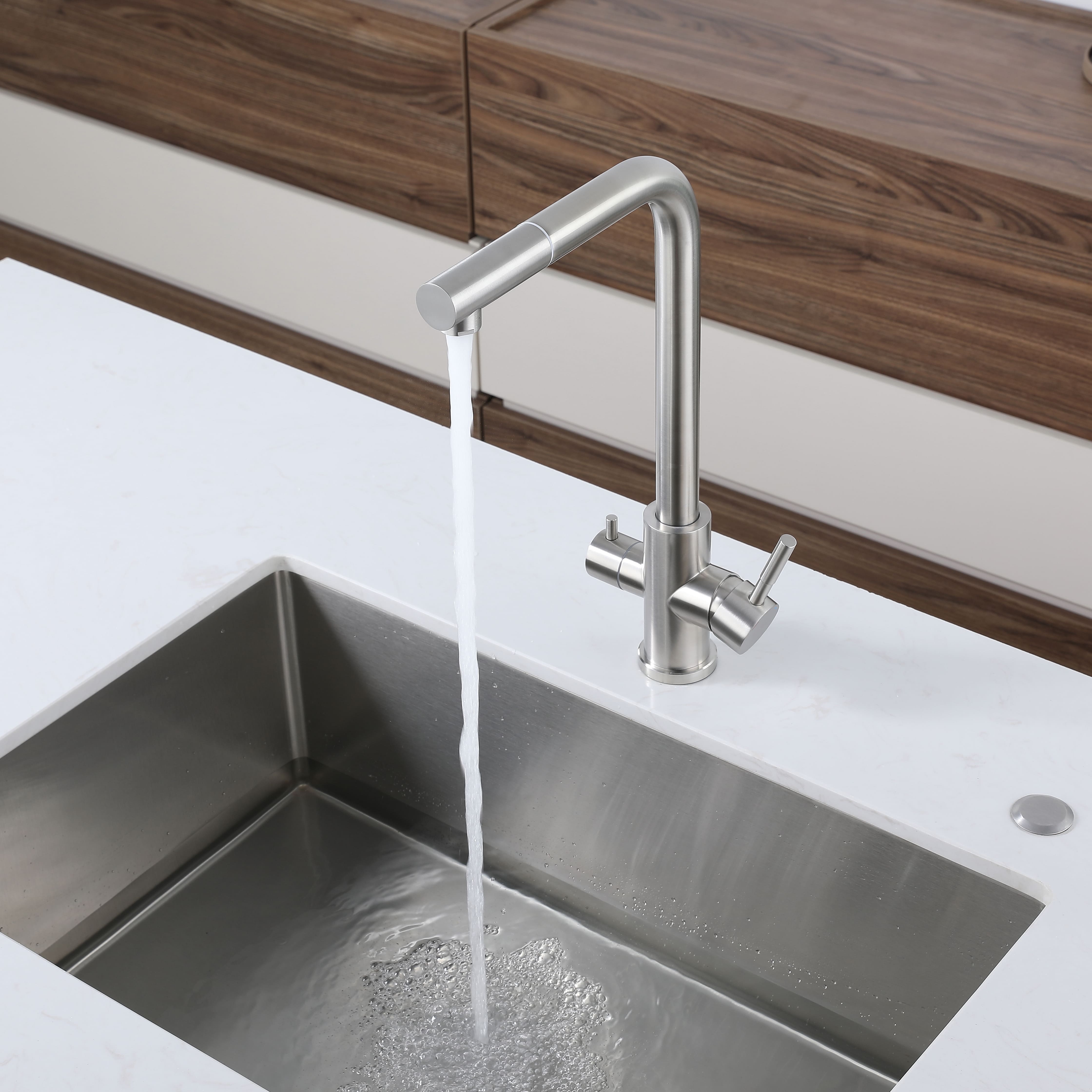 Кухонный смеситель Z-5421 нержавейка GranFest  - Вид №2