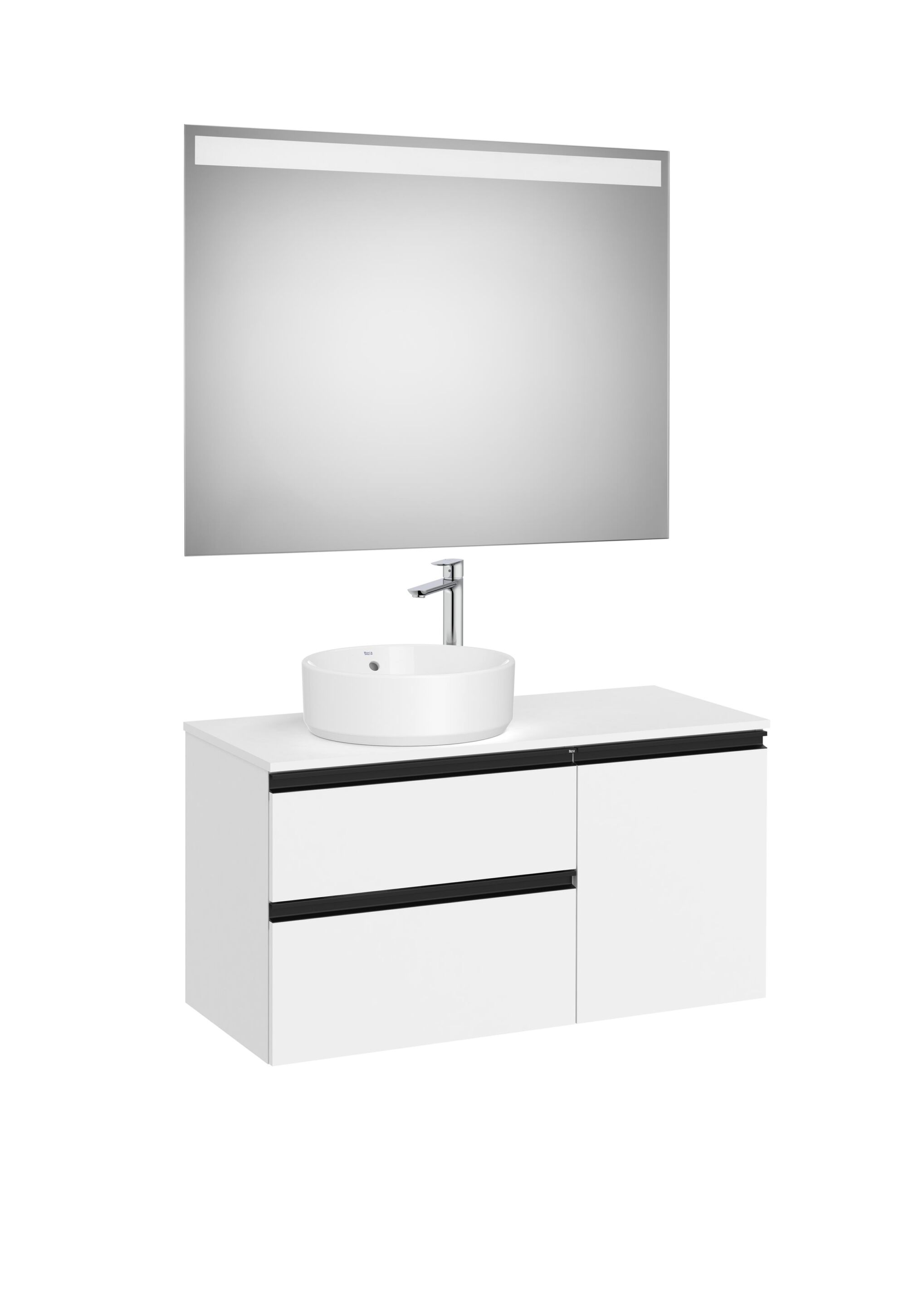 Деревянный умывальник с ящиками, дверцами, зеркалом и столешницей Roca The Gap ARCH-00083506 - Вид №1