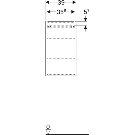 869013000 Подвесной шкаф Geberit Renova Plan с одной дверью Geberit  - Вид №3
