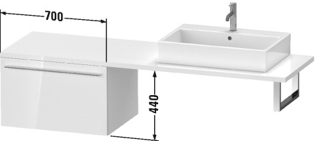 XL545408585 X-Large Шкафчик для консоли Белый глянцевый лак Duravit - Вид №2