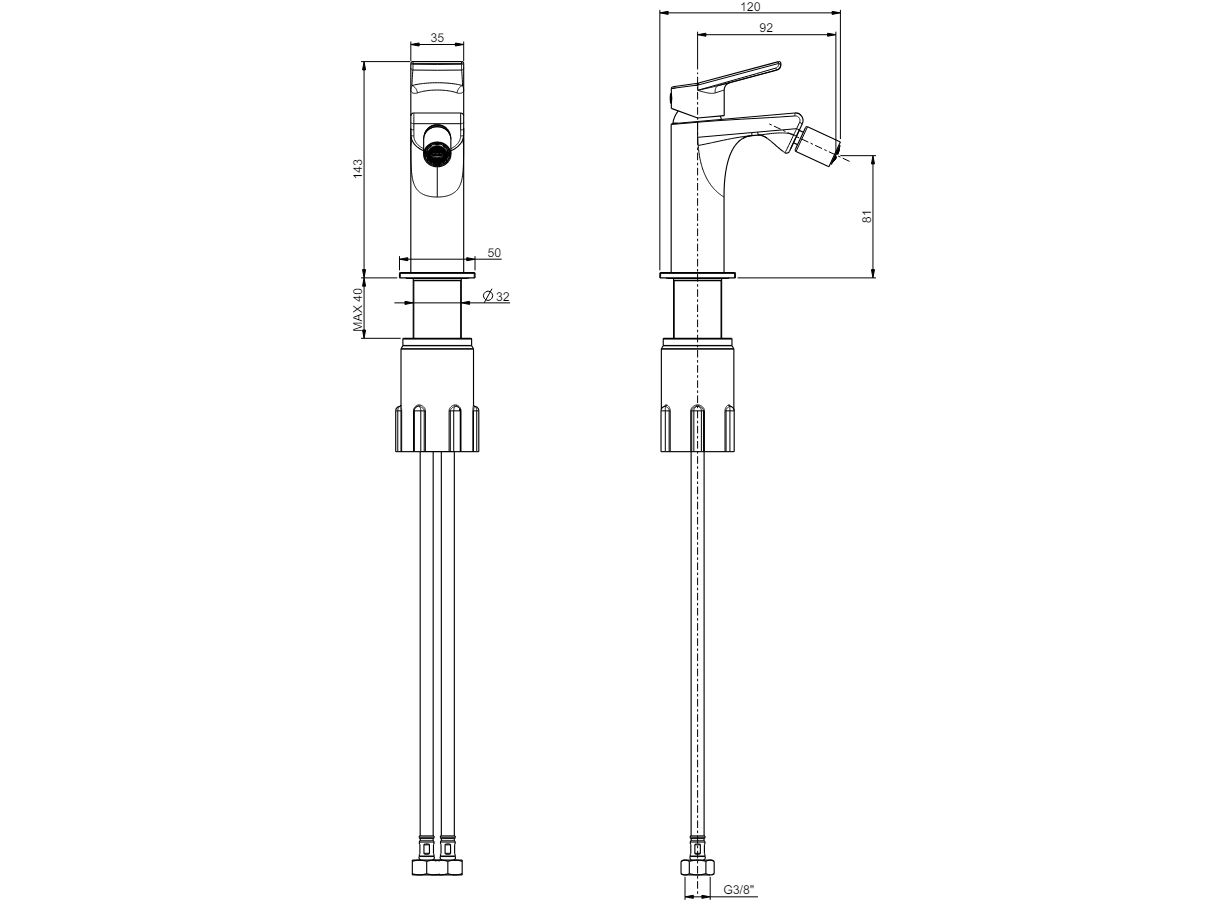 Однорычажный смеситель для биде без слива Rubinetterie Frattini Gintonic ARCH-00119472 - Вид №4