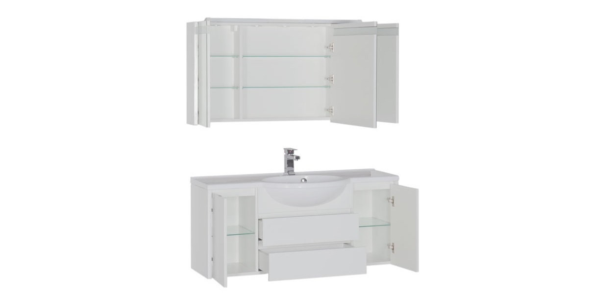 Комплект мебели Aquanet Лайн 120 белый 00167608 - Вид №2