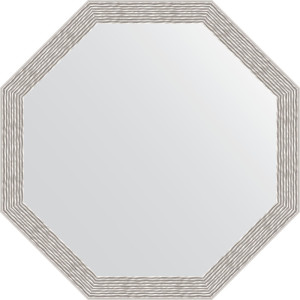 BY 3683 Зеркало в багетной раме - волна алюминий 46 mm EVOFORM Octagon
