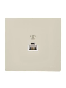 LETO Розетка телефонная евро крем