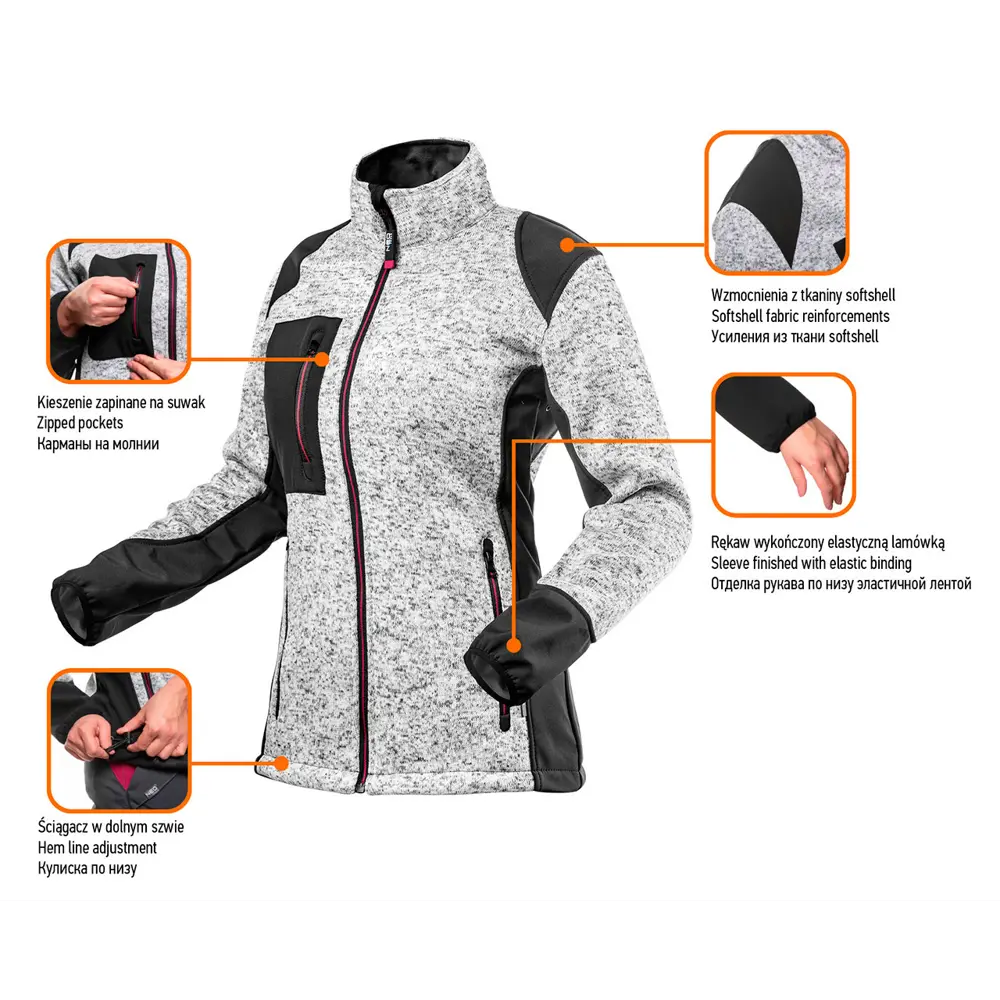 Толстовка рабочая женская Neo Softshell цвет серый/черный размер L/52 рост 171-174 см Neò Нет STLM-2160889 - Вид №12