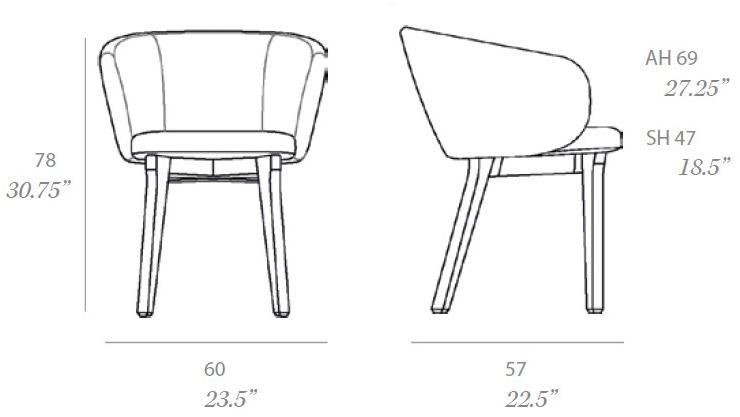 EXPORMIM Стул с обивкой и подлокотниками  T071 w / t071 m  - Вид №7