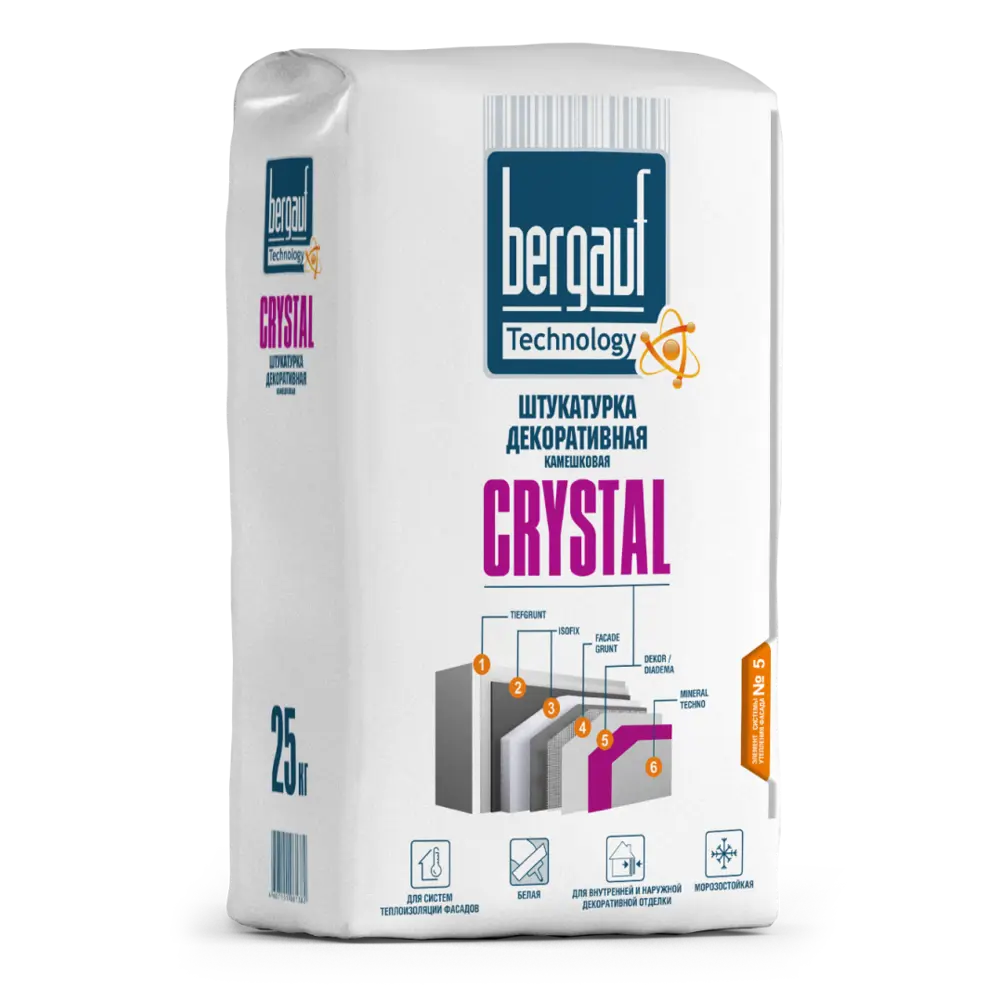 Штукатурка декоративная Bergauf Crystal камешки 2.5 мм 25 кг Не применимо STLM-2034395 - Вид №1