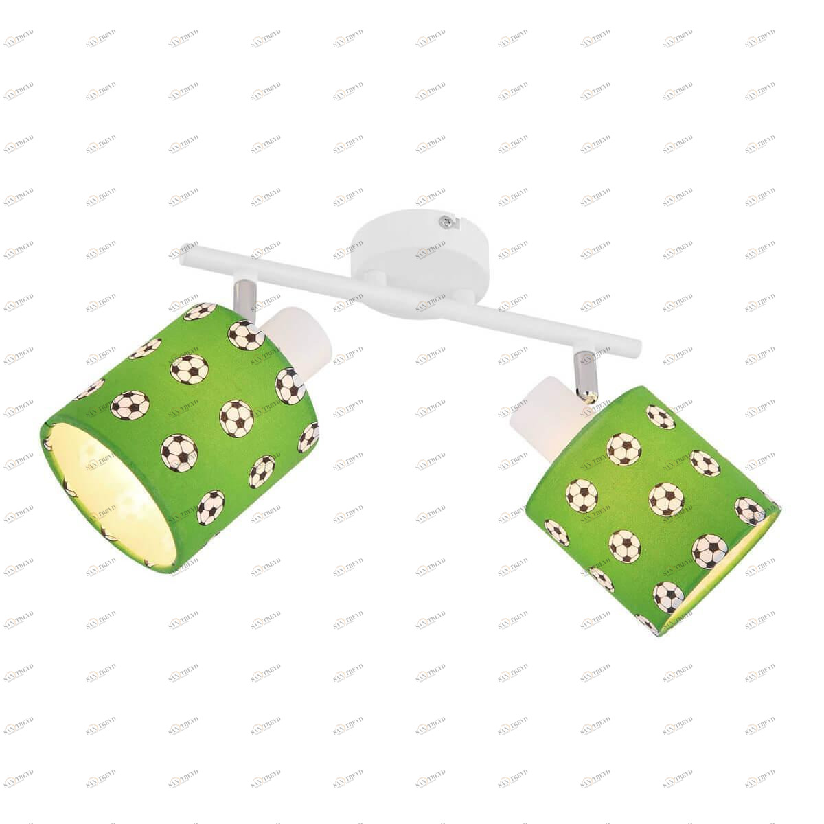 Спот потолочный на 2 лампы зеленый Lemmi 54009-2 GLOBO KIDS 00-3926673 Зеленый;серебро Ceramica Globo