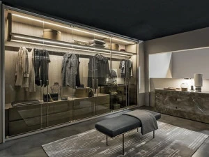 Shake Модульный шкаф из дерева и стекла