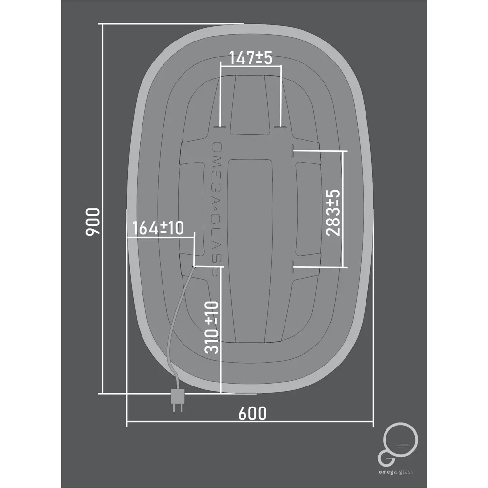 Зеркало для ванной Omega Glass Фантом SD50 с подсветкой 60x90 см овальное STLM-2194928 - Вид №11