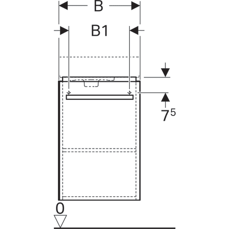 501.924.42.1 Шкафчик для раковины Geberit Renova Compact, с одной дверью, с укороченным вылетом Geberit  - Вид №3