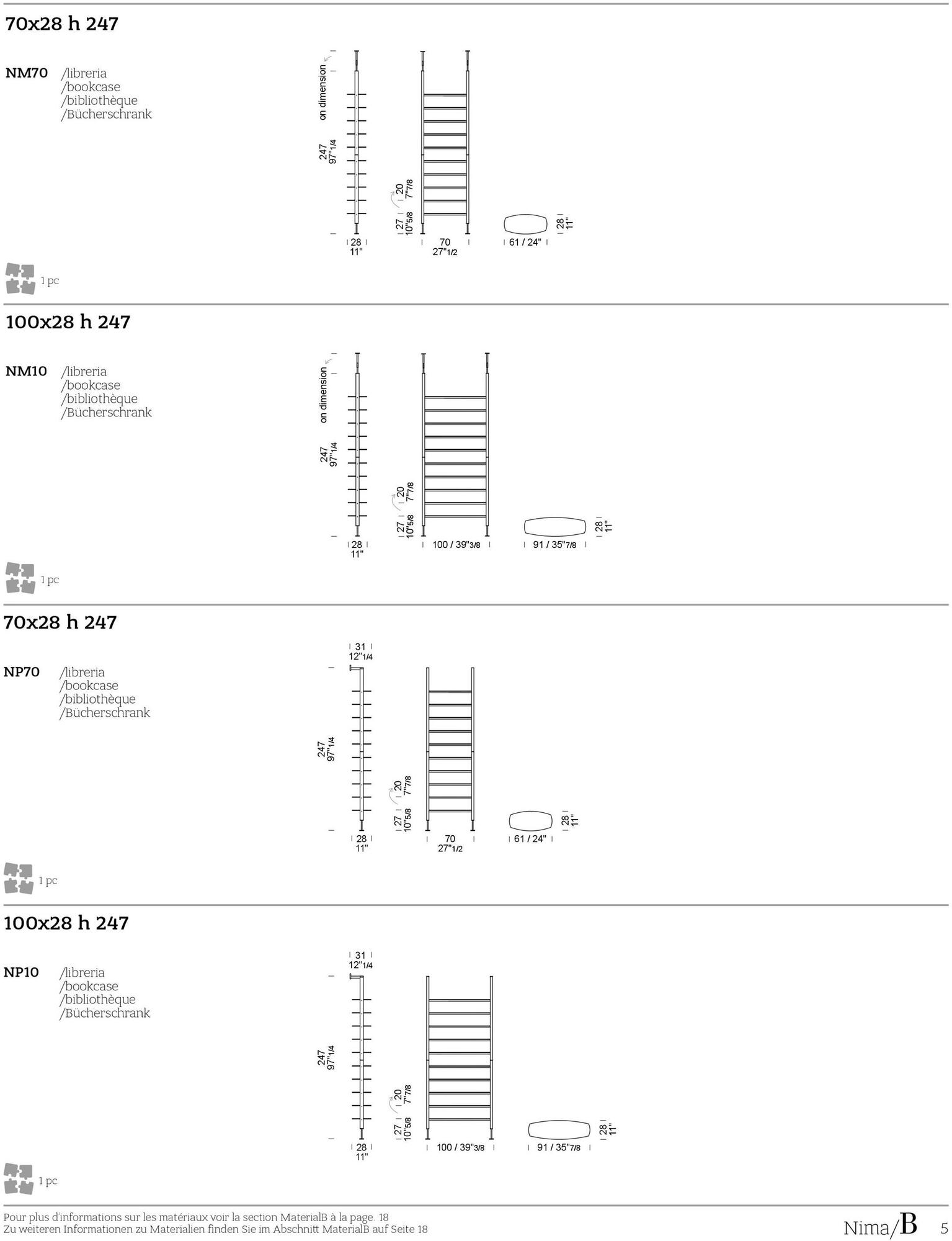 Borzalino Книжный шкаф из дерева и стекла с креплением от пола к потолку sun-id-1347000 - Вид №6