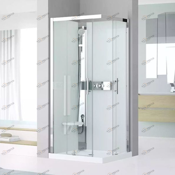 Душевая кабина термостатическая 80x80 GLAX 3 A80 STANDARD Novellini GLAX 3 с низким душевым поддоном и серебристым профилем GL3A80T1B