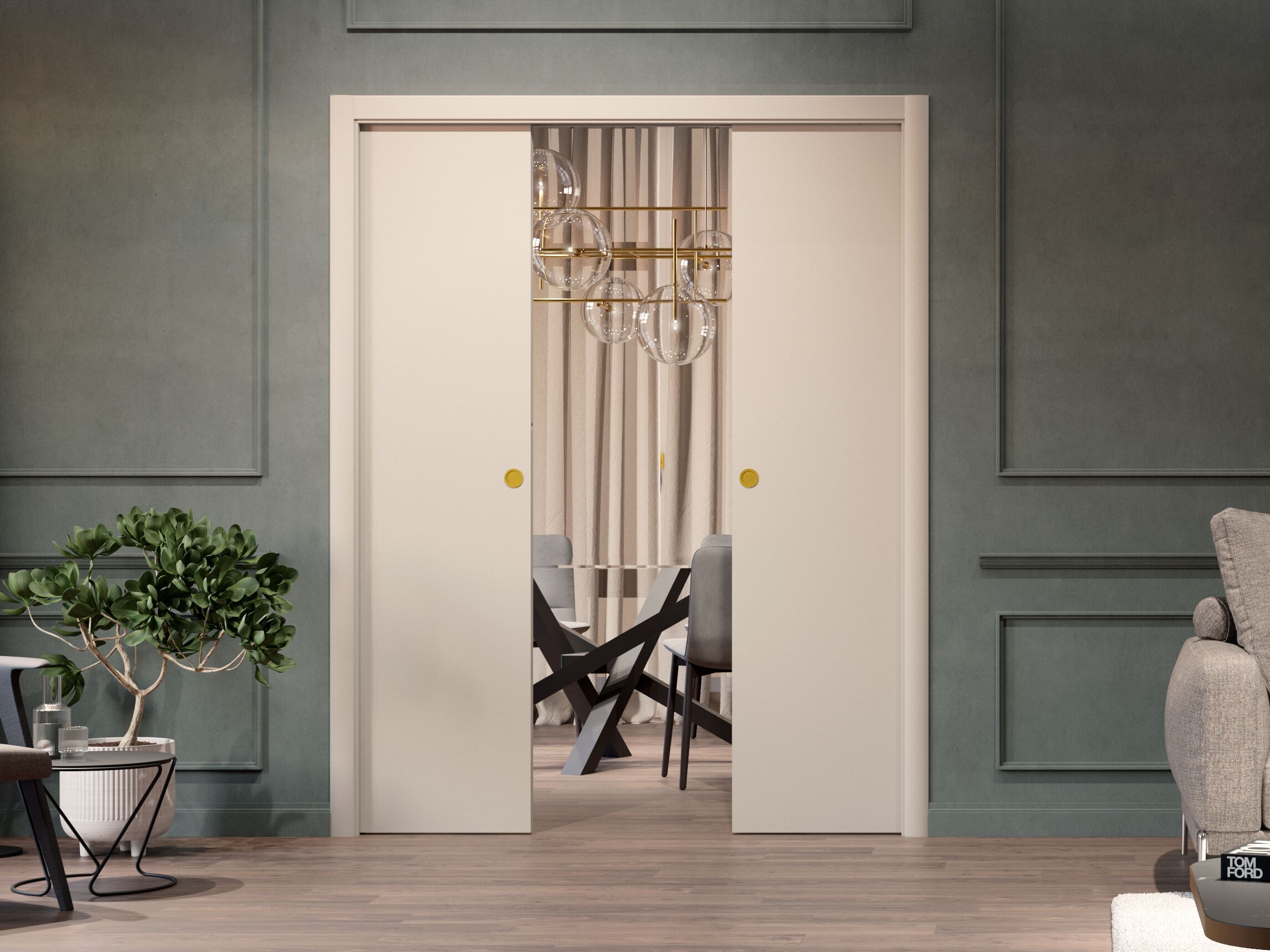 Подрамник для раздвижной двери с двумя створками PROTEK® Classic ARCH-00104692