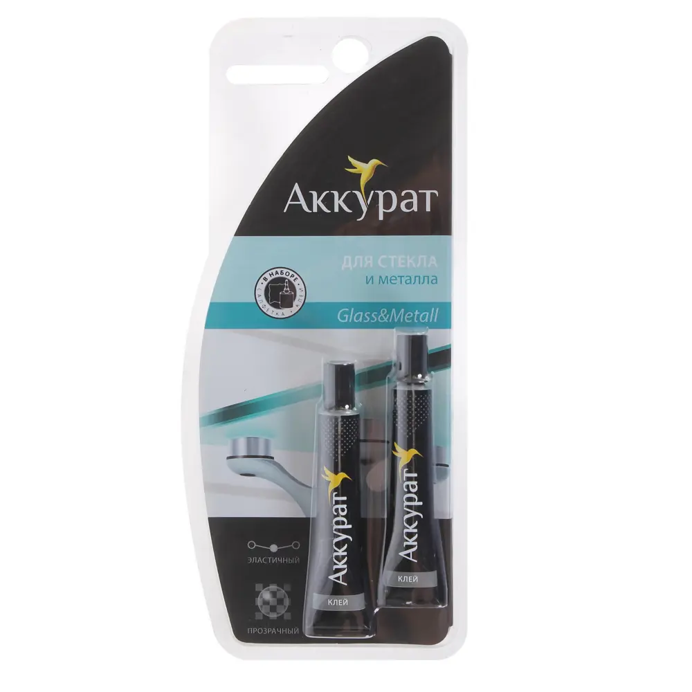 Набор для ремонта изделий из стекла и металла 2 x 6 мл Аккурат STLM-2172565