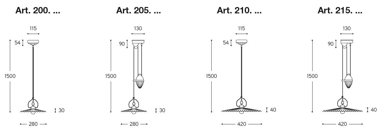 Керамический подвесной светильник Aldo Bernardi складка ARCH-00111006 - Вид №2