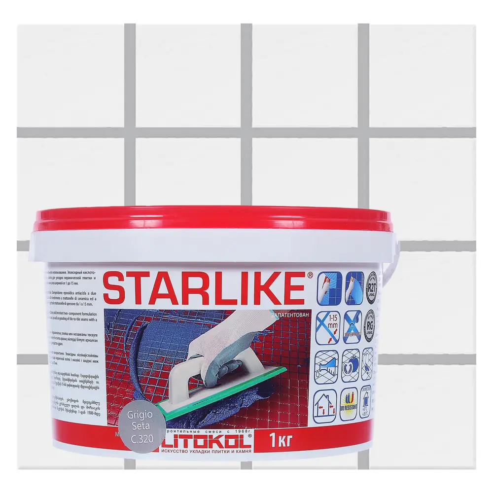 Затирка эпоксидная Starlike C.320, 1 кг, цвет серый шёлк 82010887 STLM-2194837 Litokol Без серии
