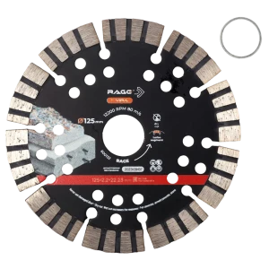 Алмазный диск RAGE для бетона 125 мм с турбо-сегментами 89435058