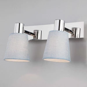 Спот настенный с абажуром на 2 лампы голубой Eurosvet 20080/2 EUROSVET CULVER 00-3926620 Голубой;хром