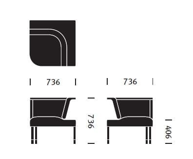 Угловое кресло с подлокотниками Herman Miller Public Office Landscape ARCH-00025700 - Вид №2