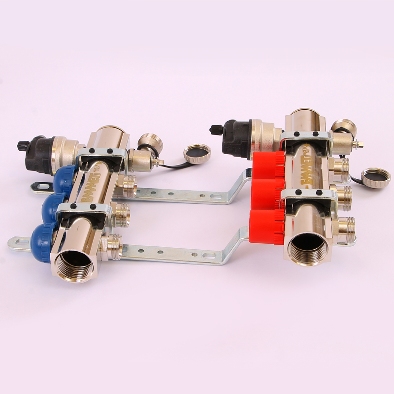 Коллекторная группа TOPWAY с регулировочными и термостатическими вентилями с метрической резьбой EMMETI 1"xM24x19 3 выхода 01298682 - Вид №2