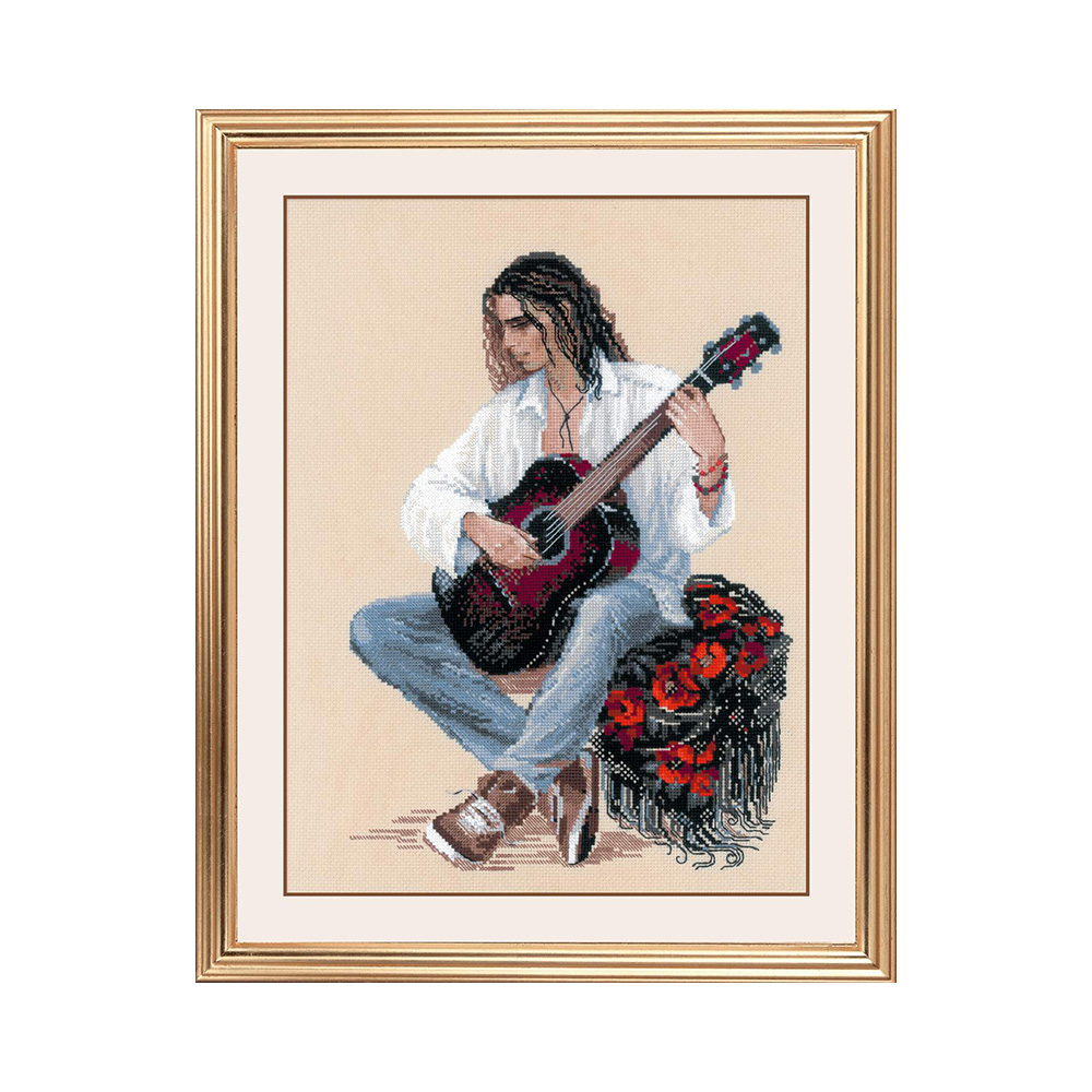 1766 Набор для вышивания Гитарист 30 х 40 см RIOLIS Сотвори Сама 