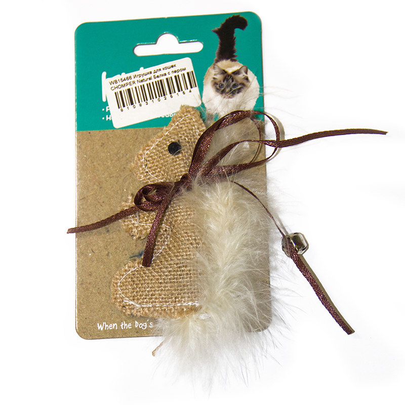 ПР0037748 Игрушка для кошек Natural Белка с пером CHOMPER 