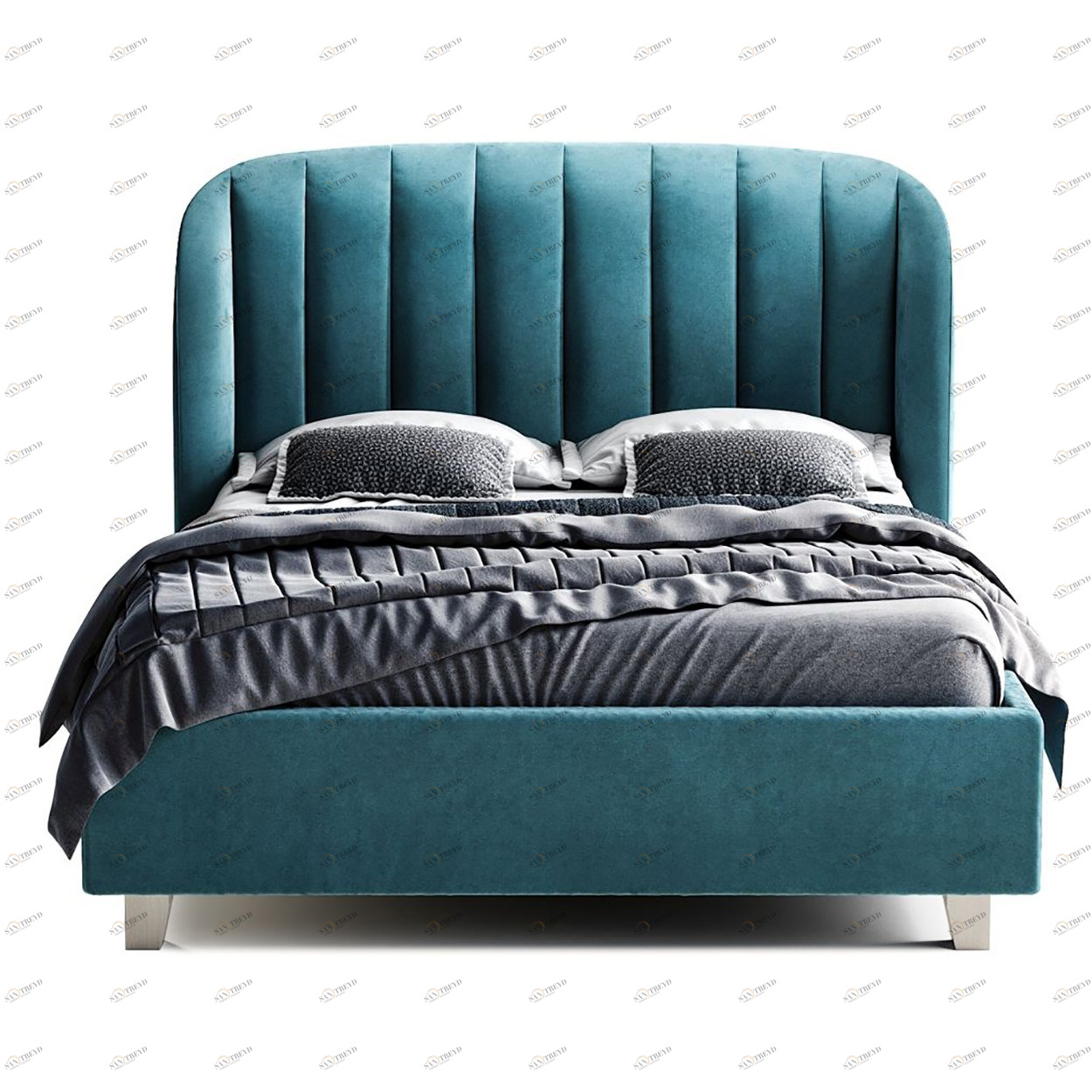 Кровать двуспальная 160х200 бирюзовая Tulip THE IDEA ДИЗАЙНЕРСКИЕ 210649 Зеленый 