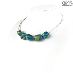 2475 ORIGINALMURANOGLASS Ожерелье Лагуна с венецианскими бусинами - муранское стекло - Original Murano Glass OMG 45 см