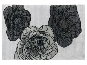 Шелковый прямоугольный ковер ручной работы