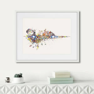 Картина в раме 52х42 см "Нью-Йорк, оптимистическая абстракция, 2016г." КАРТИНЫ В КВАРТИРУ  264555 Голубой;желтый;красный;разноцветный